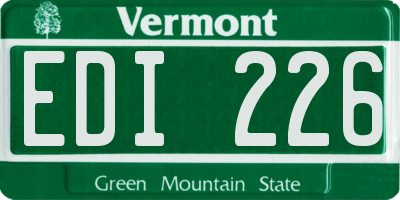 VT license plate EDI226