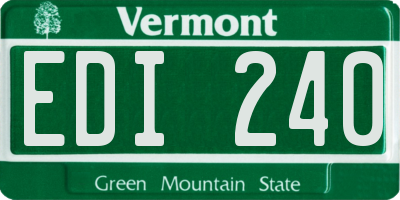 VT license plate EDI240