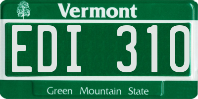 VT license plate EDI310
