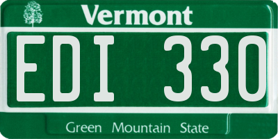 VT license plate EDI330