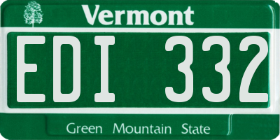 VT license plate EDI332