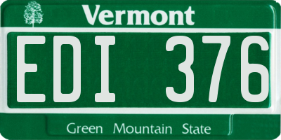 VT license plate EDI376