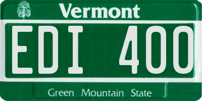 VT license plate EDI400