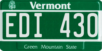 VT license plate EDI430