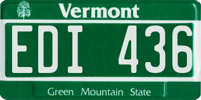 VT license plate EDI436