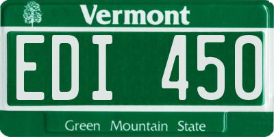 VT license plate EDI450