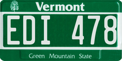 VT license plate EDI478