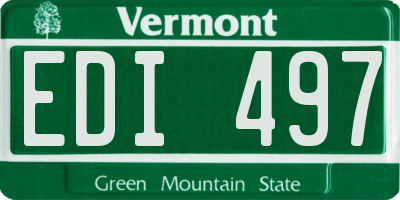 VT license plate EDI497