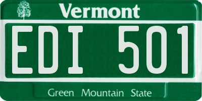 VT license plate EDI501