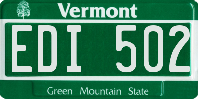 VT license plate EDI502