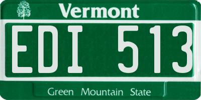 VT license plate EDI513
