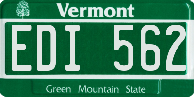 VT license plate EDI562