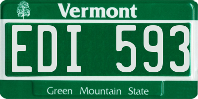 VT license plate EDI593