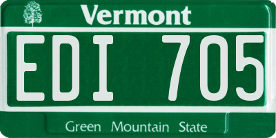 VT license plate EDI705