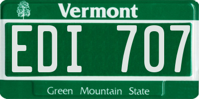 VT license plate EDI707