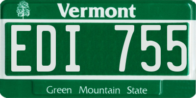 VT license plate EDI755