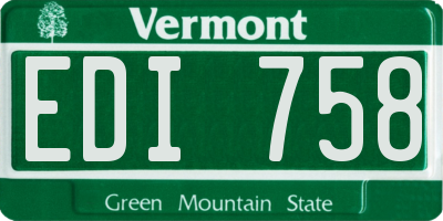 VT license plate EDI758