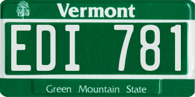 VT license plate EDI781