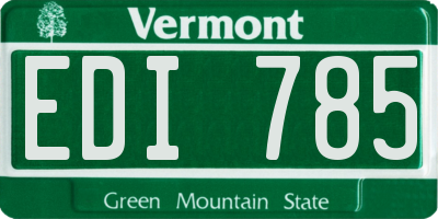 VT license plate EDI785