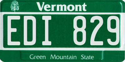 VT license plate EDI829