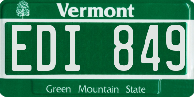 VT license plate EDI849