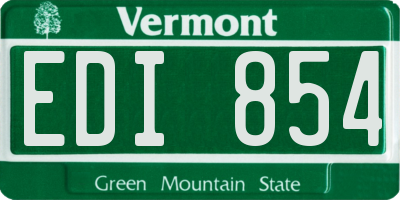 VT license plate EDI854