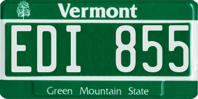 VT license plate EDI855