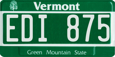 VT license plate EDI875