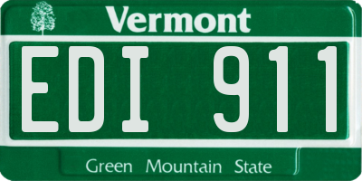 VT license plate EDI911
