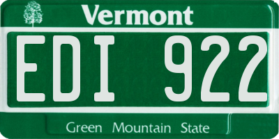 VT license plate EDI922