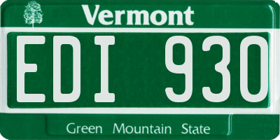 VT license plate EDI930