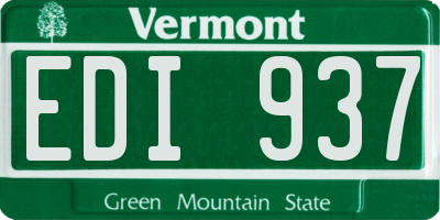 VT license plate EDI937