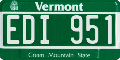 VT license plate EDI951
