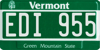 VT license plate EDI955
