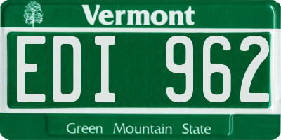 VT license plate EDI962