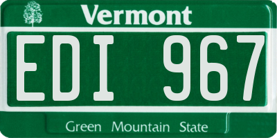 VT license plate EDI967