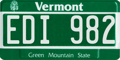 VT license plate EDI982