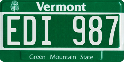 VT license plate EDI987