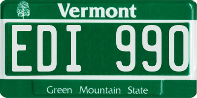 VT license plate EDI990