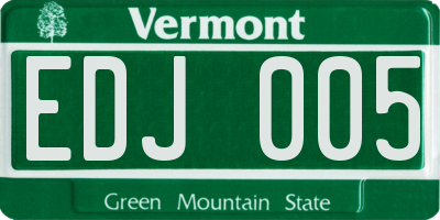 VT license plate EDJ005