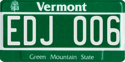 VT license plate EDJ006