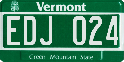 VT license plate EDJ024