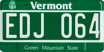 VT license plate EDJ064