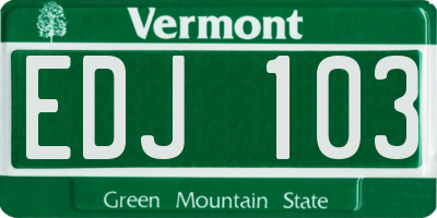 VT license plate EDJ103
