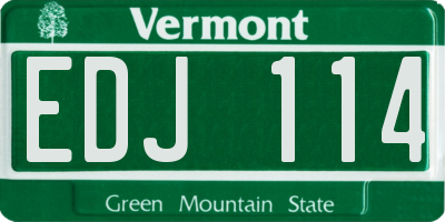 VT license plate EDJ114