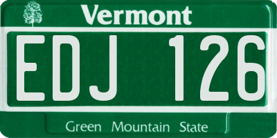 VT license plate EDJ126