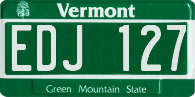 VT license plate EDJ127