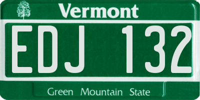 VT license plate EDJ132