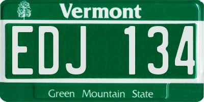 VT license plate EDJ134