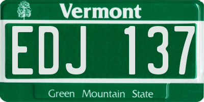 VT license plate EDJ137